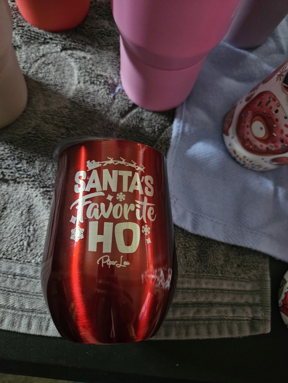 Red Santa's Favorite HO Insulated Wine Tumbler - PaperLou